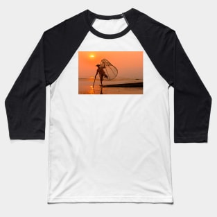 Cone Fishing on Inle Lake. Baseball T-Shirt